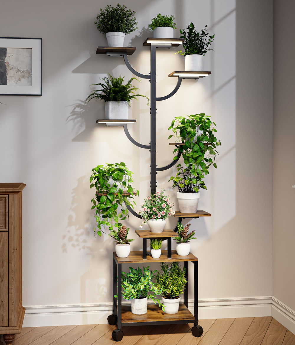 Mogaath front view of the 9-tier plant stand showing elegant display and space-saving benefit