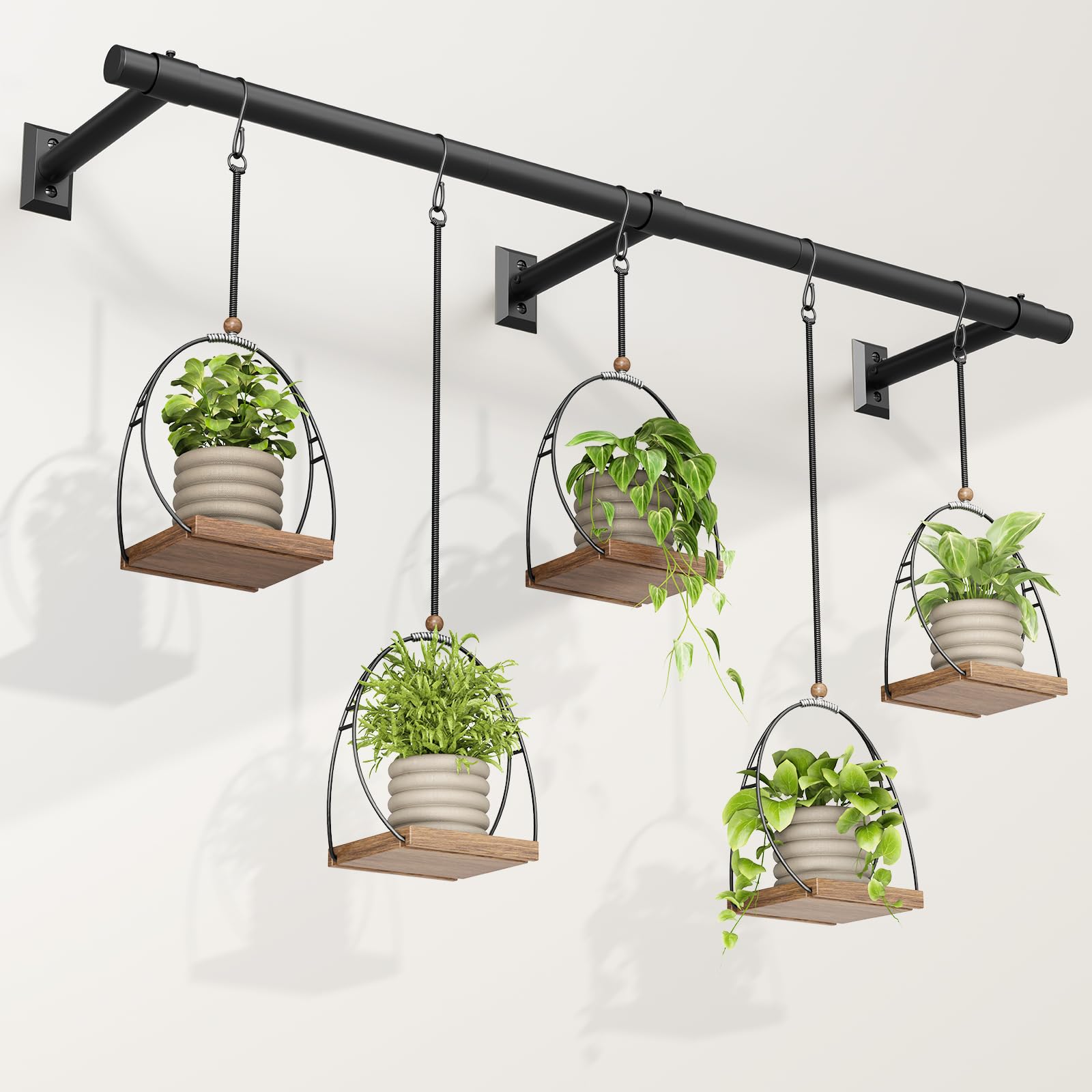 Mogaath front view window hanger showing stable multi‑plant display benefit