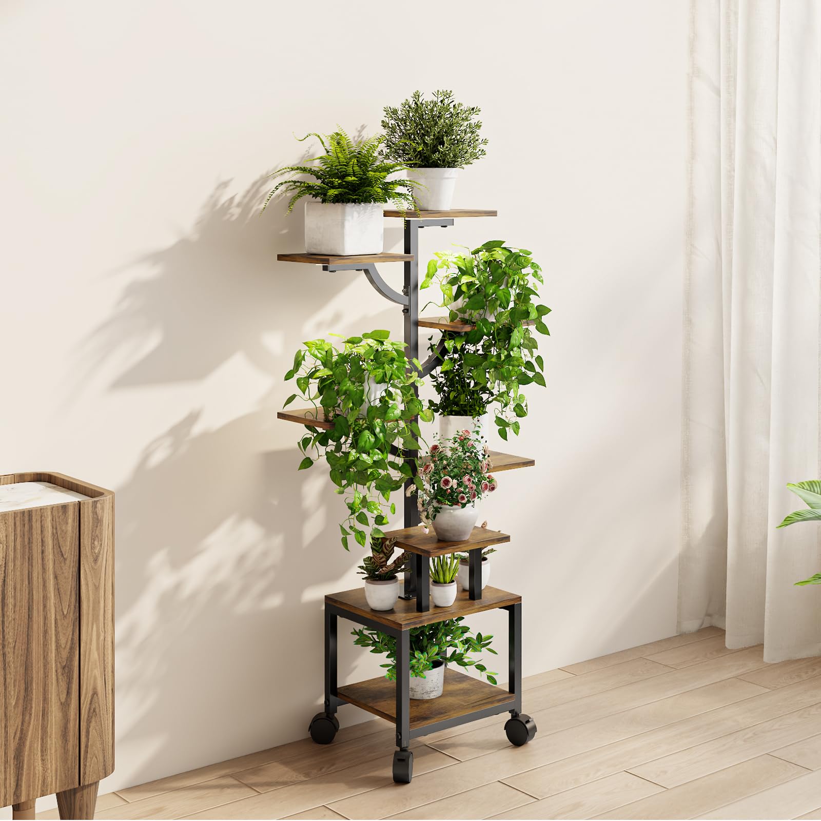 Mogaath close-up of adjustable full-spectrum grow lights highlighting plant growth support