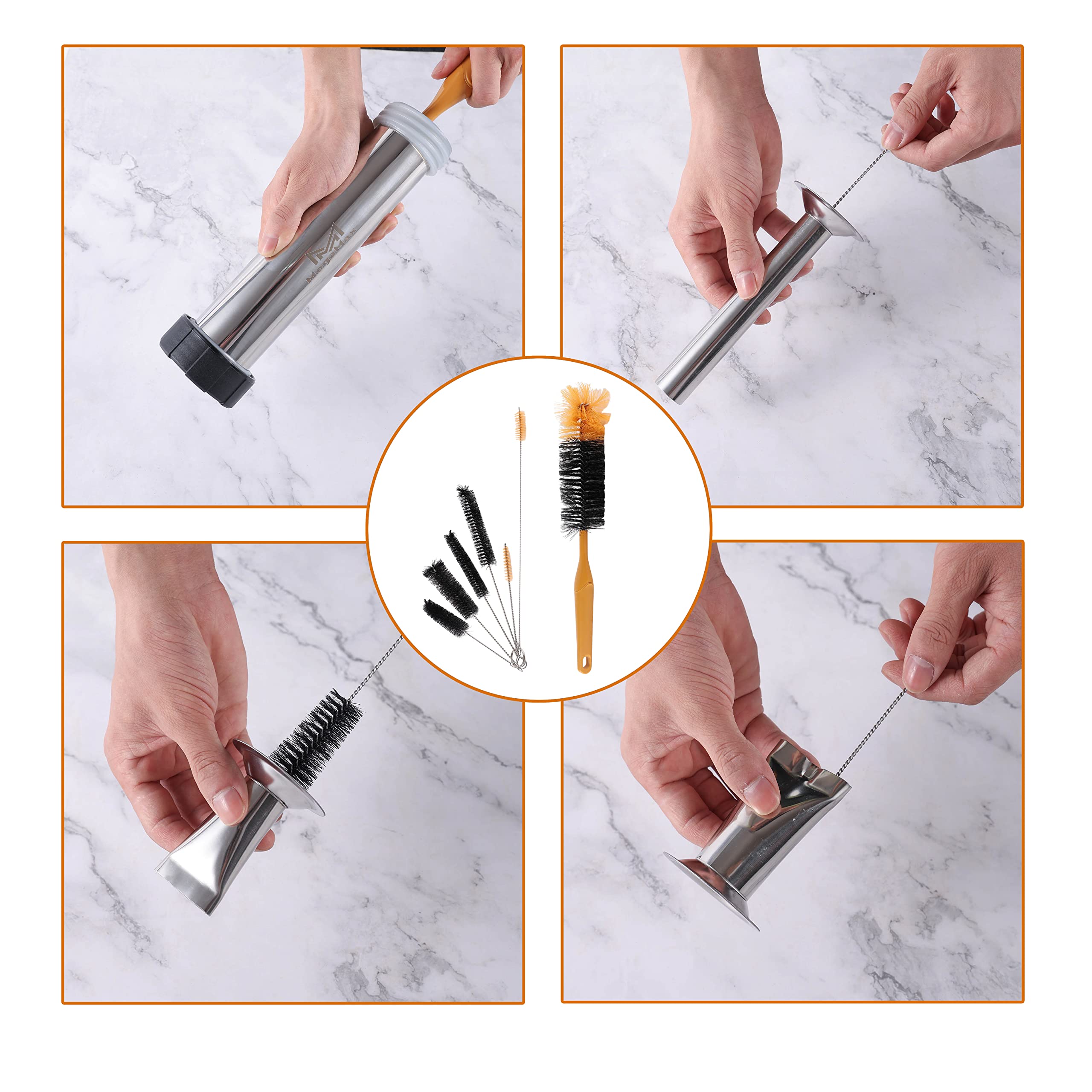 MogaMax in use extruding jerky stick to illustrate fast, consistent forming