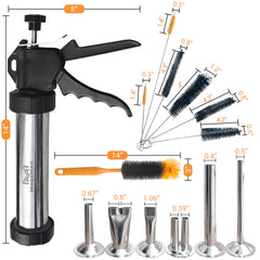 MogaMax six stainless-steel nozzles array showing shape options for varied jerky
