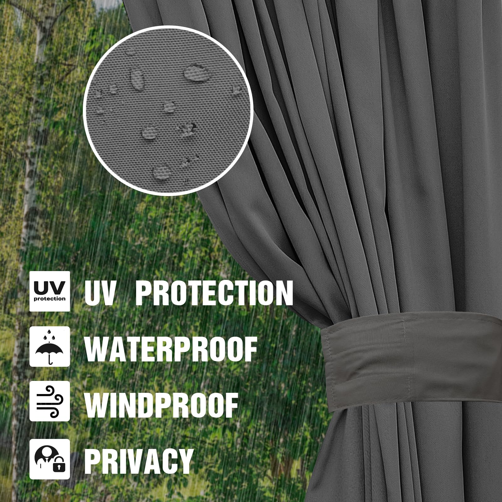 Mogtuo curtains in patio setting creating cozy sheltered seating