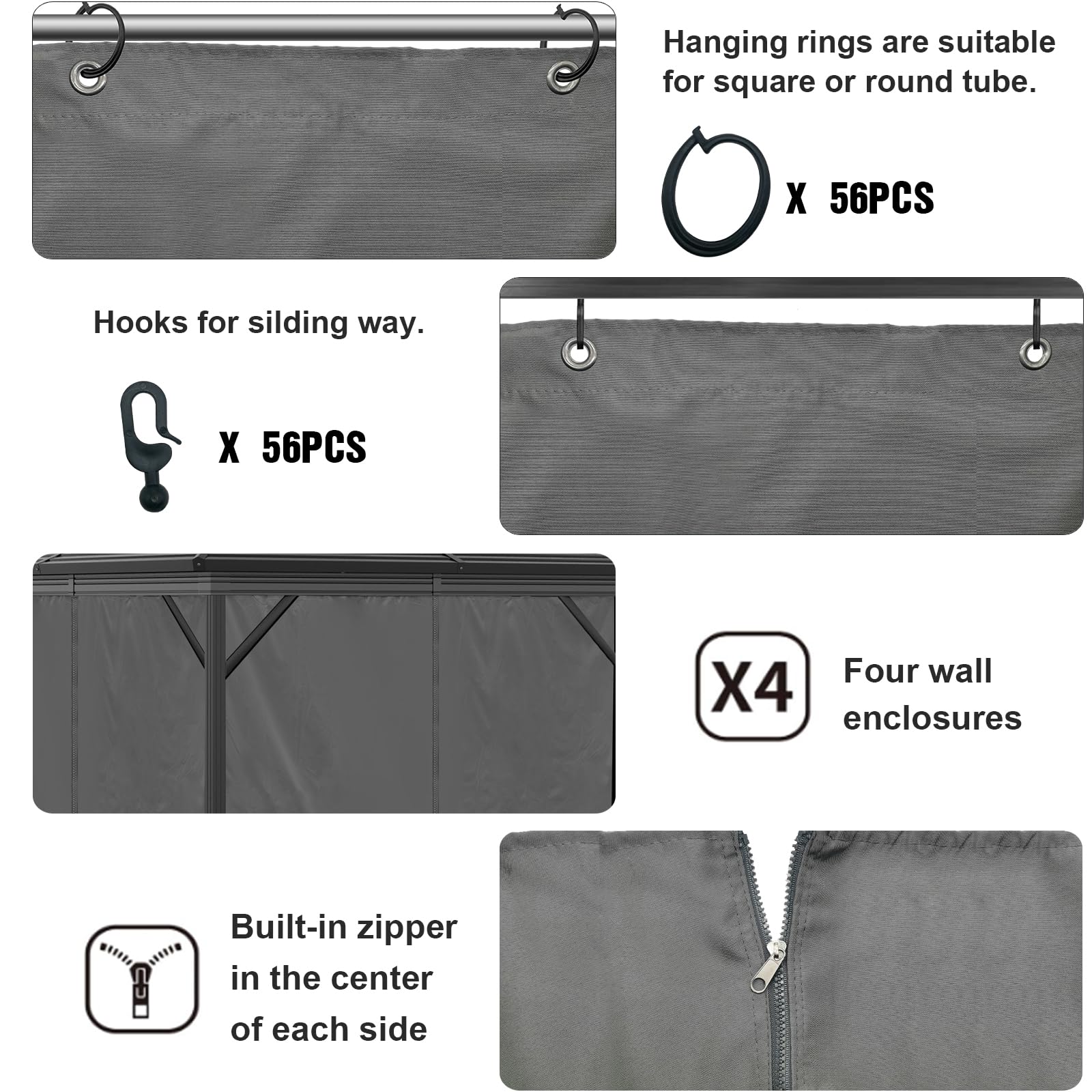 Mogtuo hooks and loops installation pieces for versatile mounting