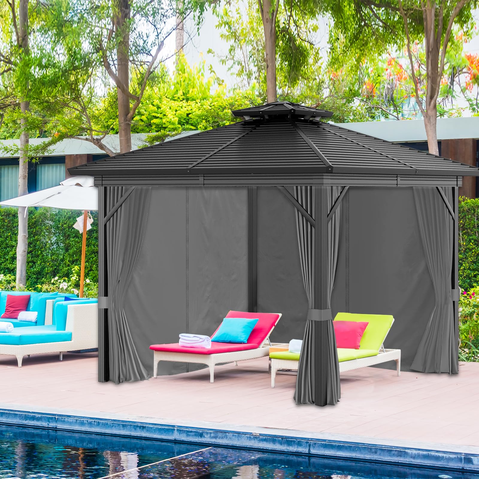Mogtuo panels beside outdoor furniture showing true size