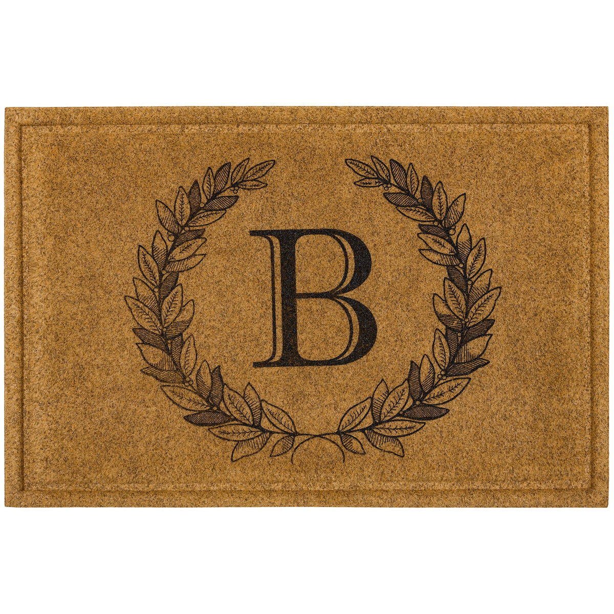 Mohawk Home monogram doormat front view showing clear letter B and curb appeal