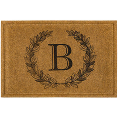 Mohawk Home monogram doormat front view showing clear letter B and curb appeal