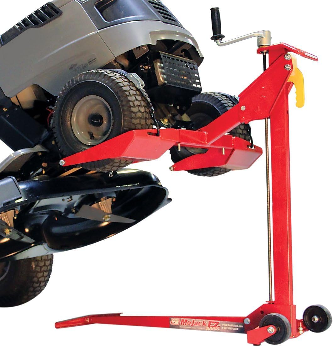 MoJack EZ MAX front view showing lift engaged and safe deck access
