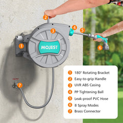 Mojest 180° swivel bracket mounted enabling broad watering range