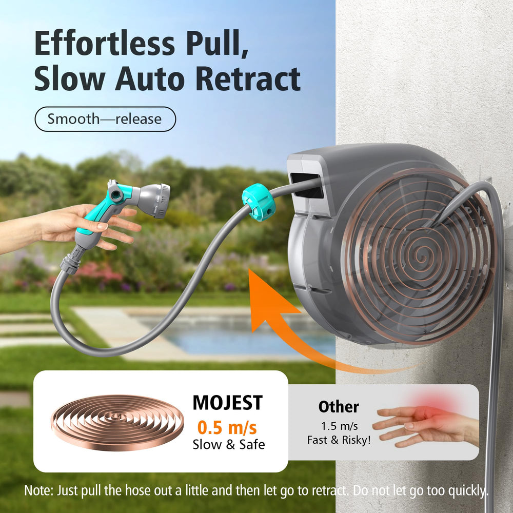 Mojest closeup of nozzle and handle detail demonstrating easy control