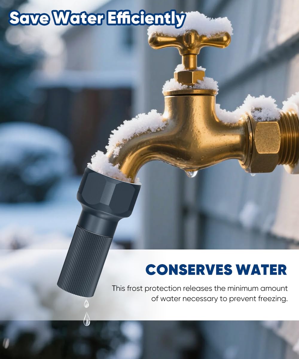 Mokeyder in-use drip demonstration illustrating steady flow to prevent ice