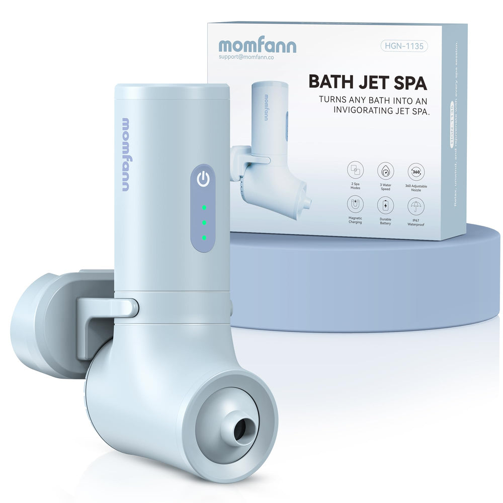 MOMFANN front view of tub jet unit showing compact spa design and easy placement