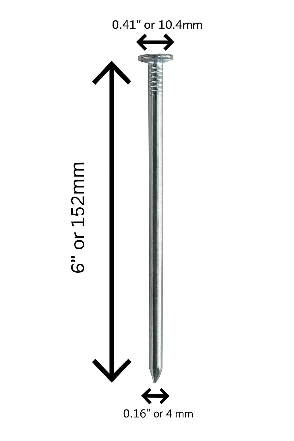 MONARCA SUPPLIES close-up of nail shank and head showing durable design