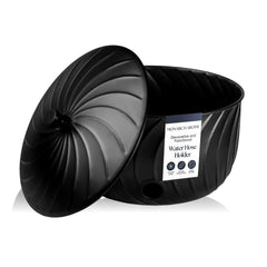 Monarch Abode front view matte black hose holder adds curb appeal