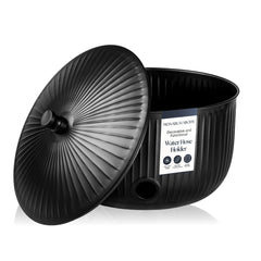 Monarch Abode front view matte black pot enhances patio organization