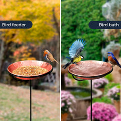 Monarch Abode close-up of hand-hammered copper bowl texture, natural grip for birds