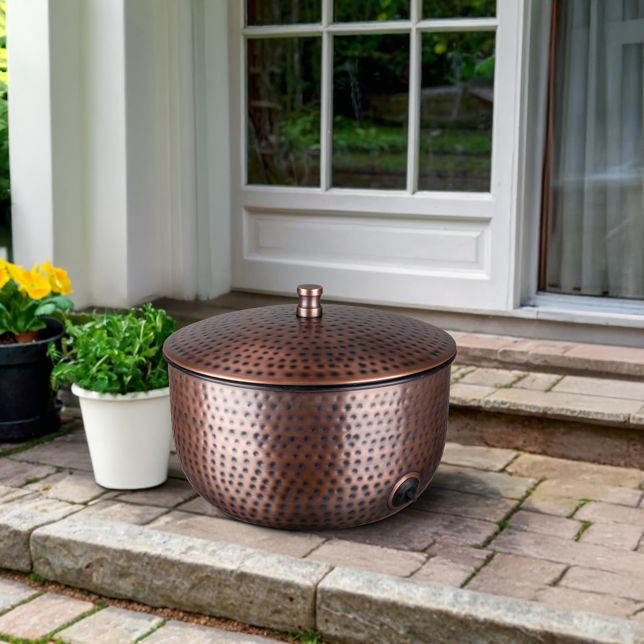 Monarch Abode close-up hand-hammered metal texture showing durable finish
