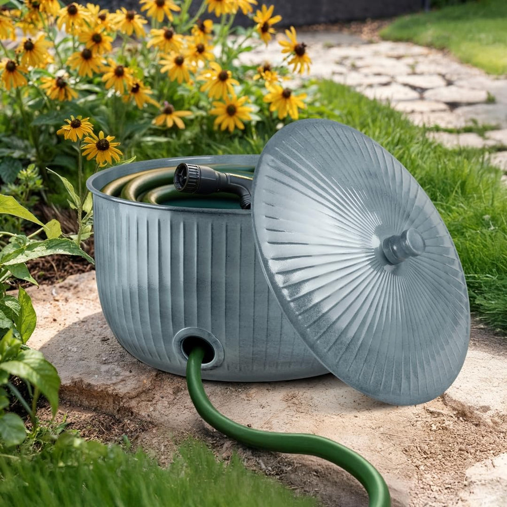 Monarch Abode on patio beside plants illustrating decorative outdoor storage benefit