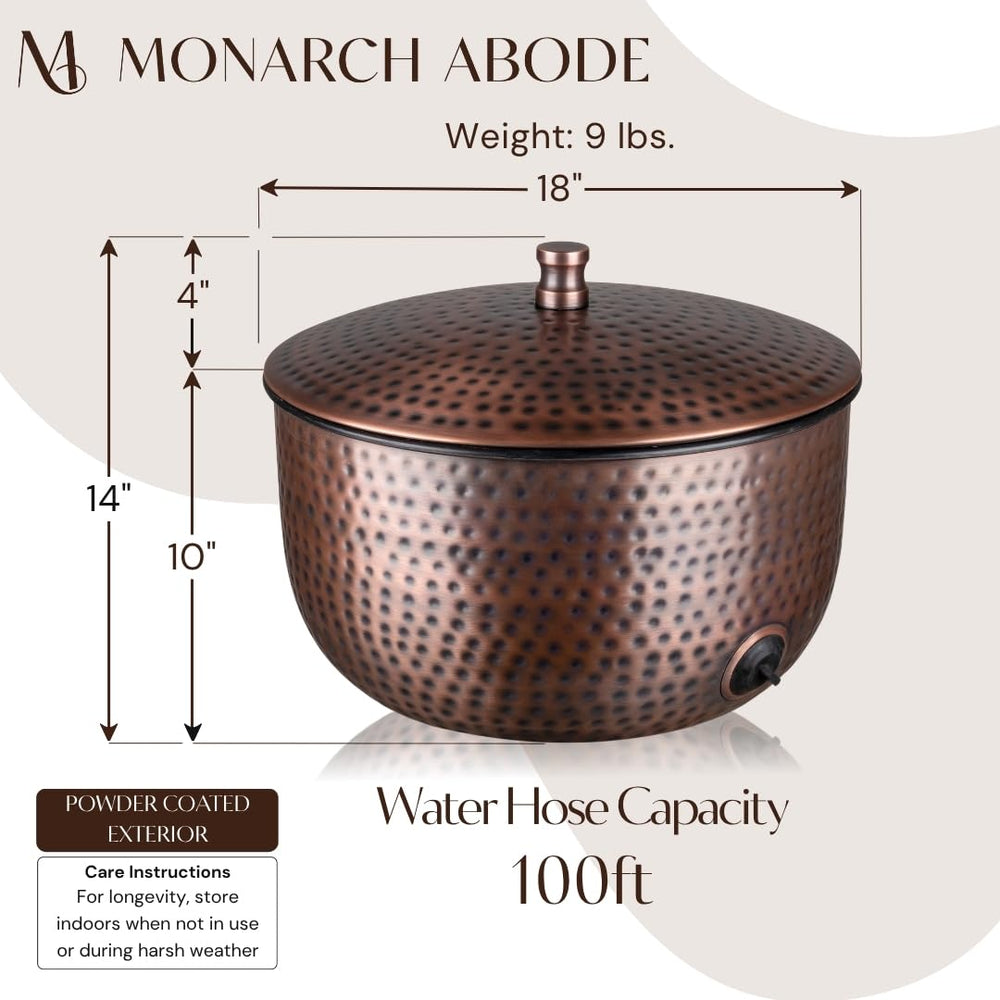 Monarch Abode removable lid open showing tidy hose access and debris protection