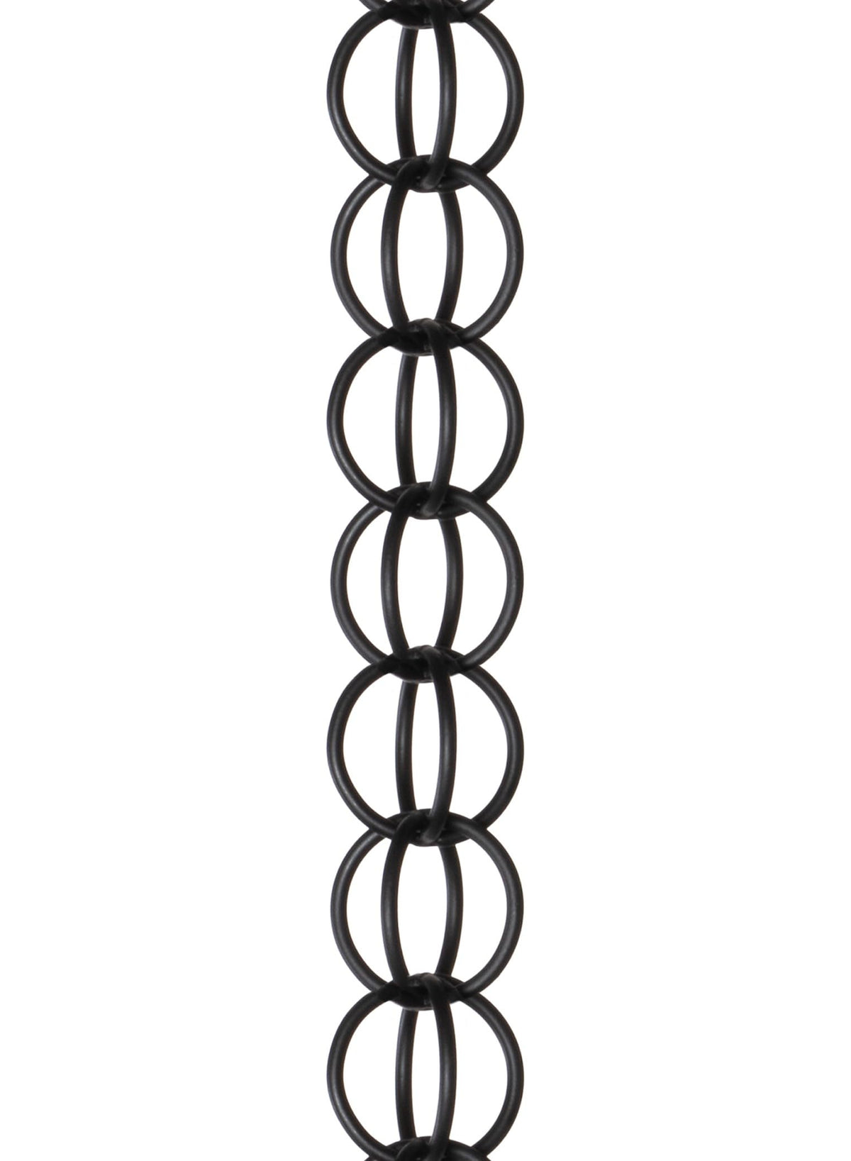 Monarch Rain Chains front view showing full 8.5 ft chain and cross bar, enhancing curb appeal