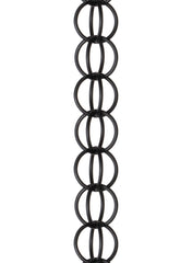 Monarch Rain Chains front view showing full 8.5 ft chain and cross bar, enhancing curb appeal