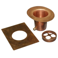 Monarch Rain Chains copper adapter front view showing neat gutter connection and improved flow
