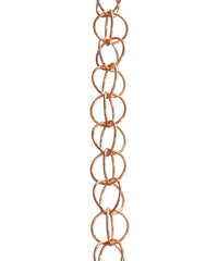Monarch Rain Chains front view showing copper ring design and curb appeal