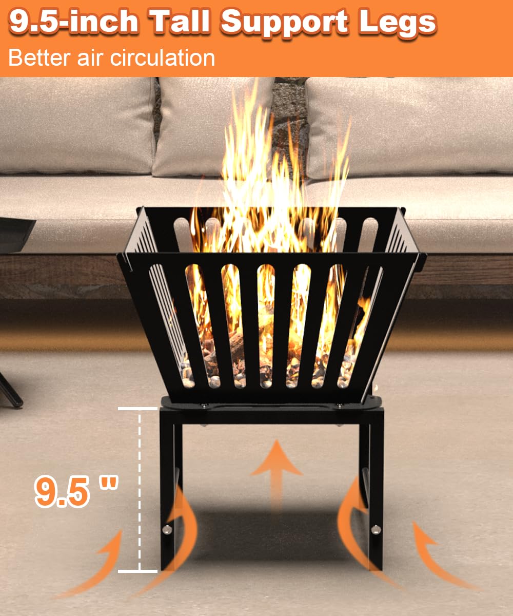Mondazie closeup of trapezoid vertical hollow panels showing airflow benefit for cleaner burn