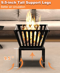 Mondazie closeup of trapezoid vertical hollow panels showing airflow benefit for cleaner burn