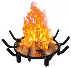 Mondazie front view of 24 inch grate showing stable platform and legs, enhances burn control