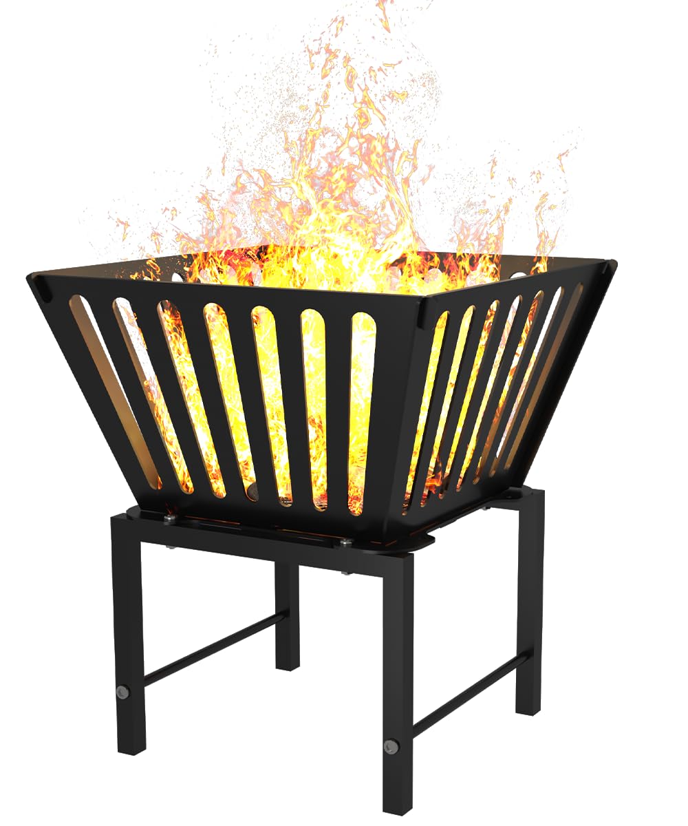 Mondazie front view packaged showing compact portable fire pit and bag for easy transport