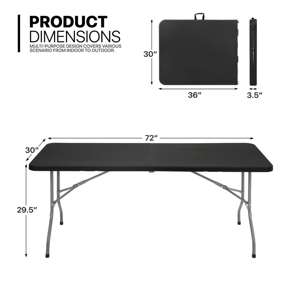 MoNiBloom folded table with handle ready to carry for convenient transport