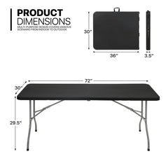 MoNiBloom folded table with handle ready to carry for convenient transport