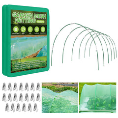 Monirsen front packaging showing full raised-bed netting kit and components benefits protection