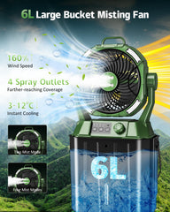 MONISEN in camping setup hanging from tent providing hands-free cooling