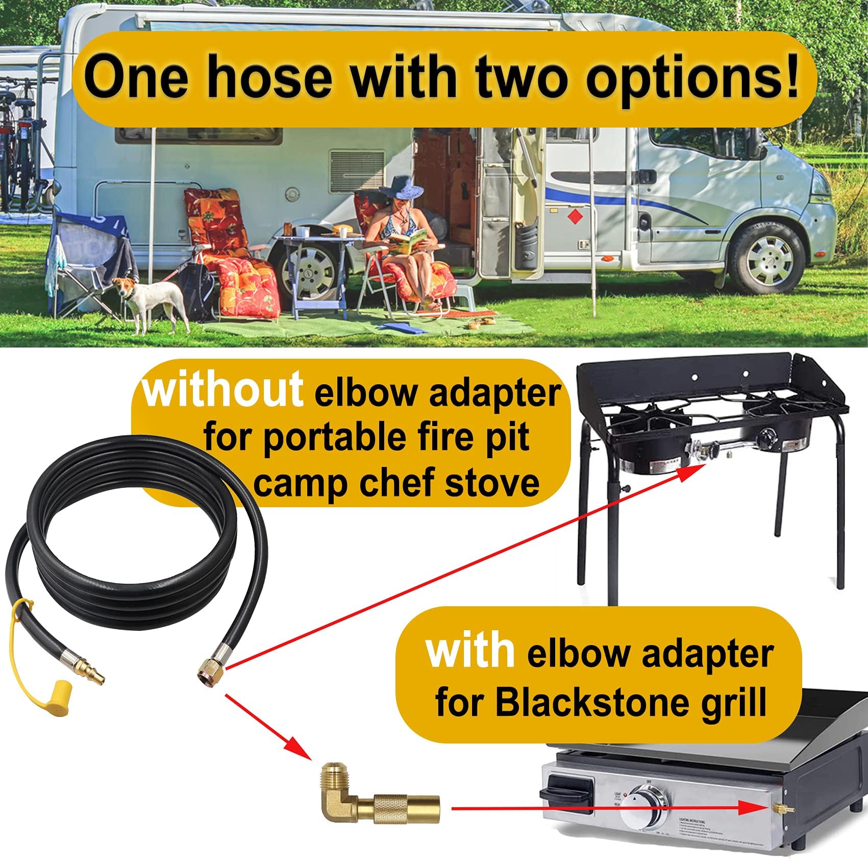 MONKEMON coiled 18ft rubber hose demonstrating flexible, weather-resistant reach benefit