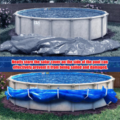 MONMEE side profile with measurements showing fit for steel-wall pools and space saving