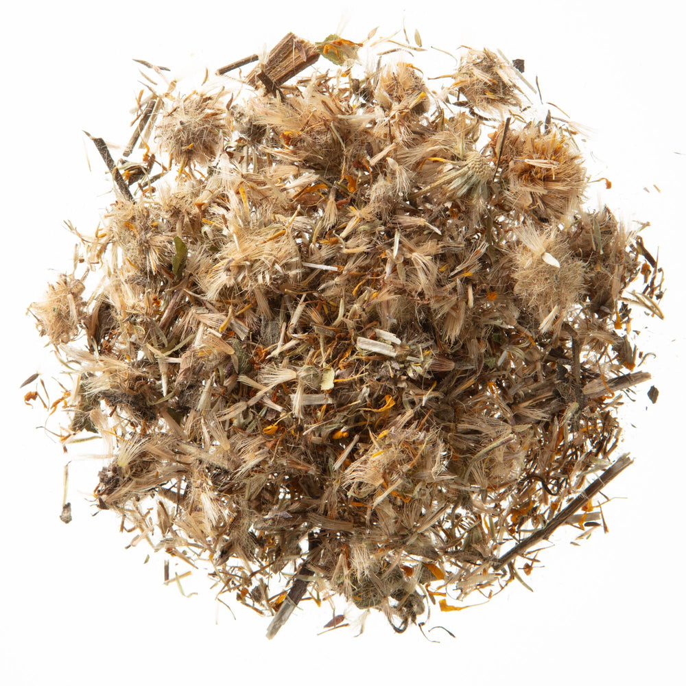 MONTEREY BAY HERB CO macro of golden arnica flower texture, shows quality and color