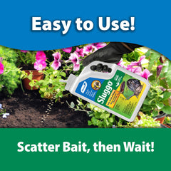 Monterey granules scattered around plant border protecting foliage from feeding damage