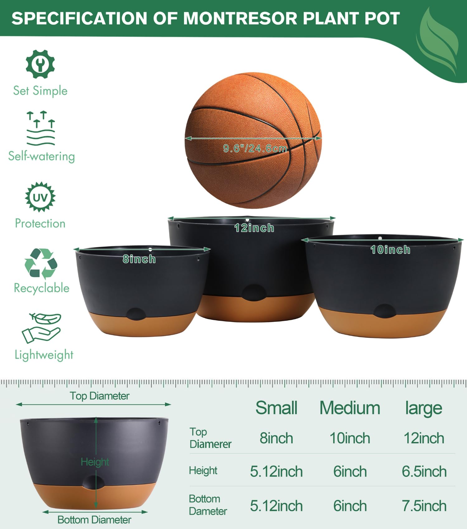 montresor mesh base and drainage aperture boosting root aeration