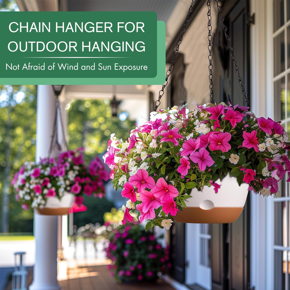 montresor metal S-hook attached to planter for durable outdoor hanging