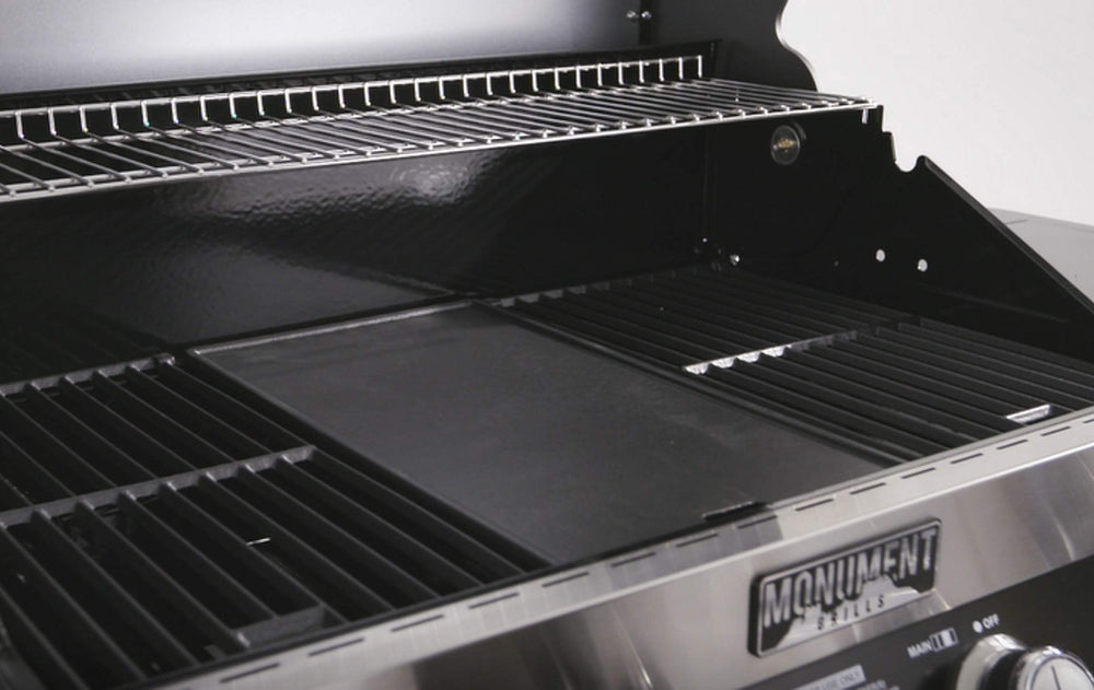 Monument Grills closeup cast iron texture showing durable surface and improved browning
