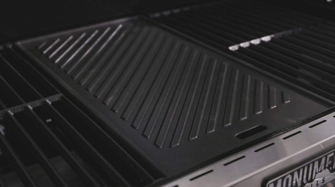 Monument Grills cooking eggs and pancakes showing versatility and quick breakfast results