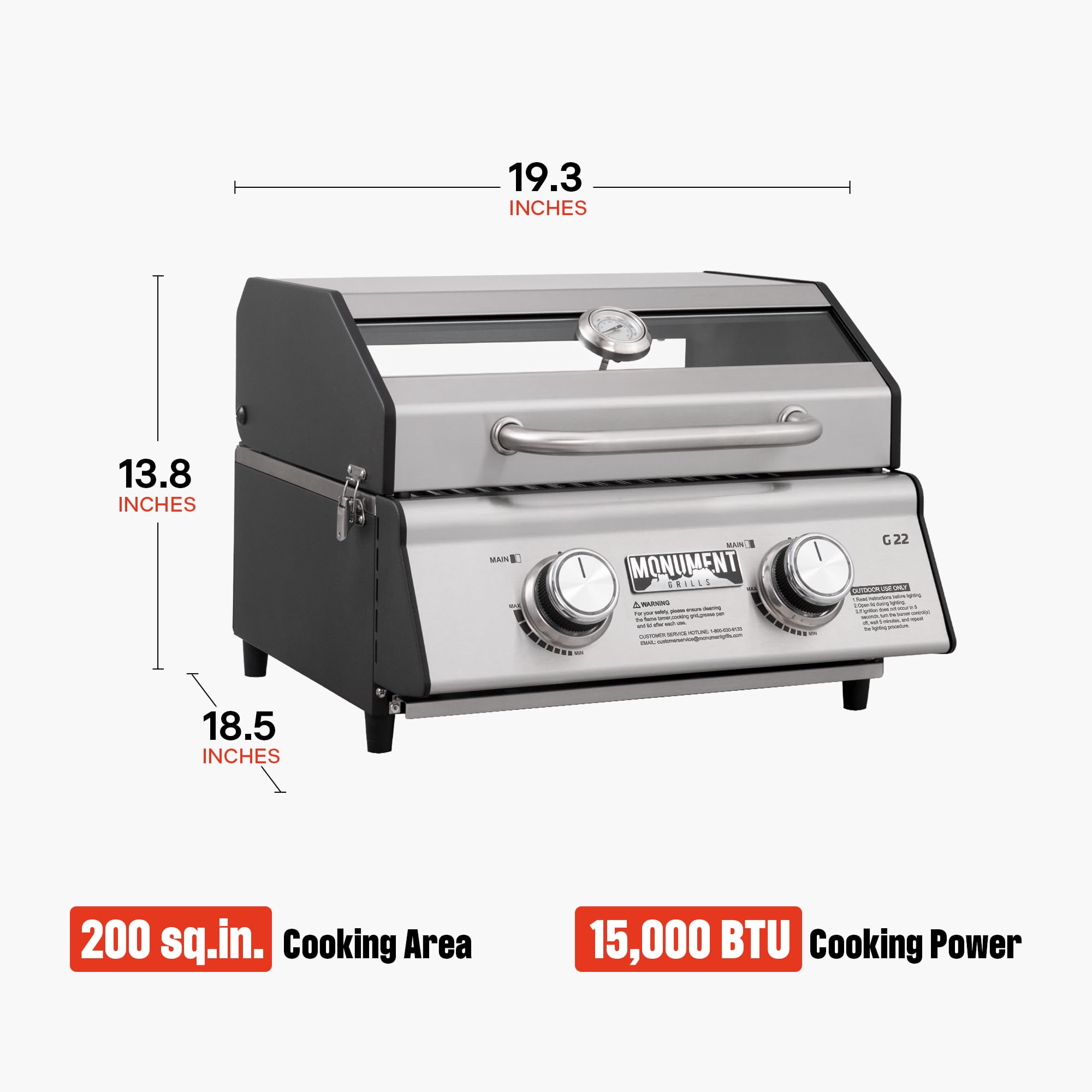 Monument Grills stainless steel grates close-up providing even heat and attractive sear marks