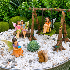 Mood Lab small bunny figure beside a fairy, adding whimsical scene-building benefit