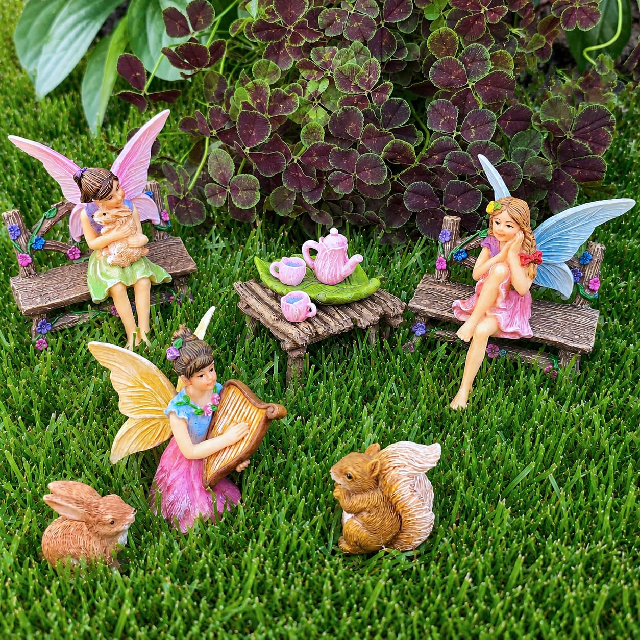 Mood Lab lifestyle corner with fairies on shelf creating a cozy decorative vignette