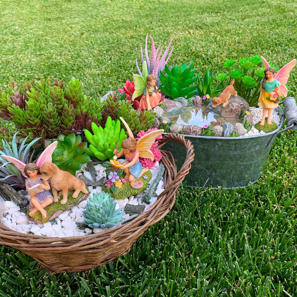 Mood Lab pieces arranged inside a terrarium showing layered miniature garden effect benefit