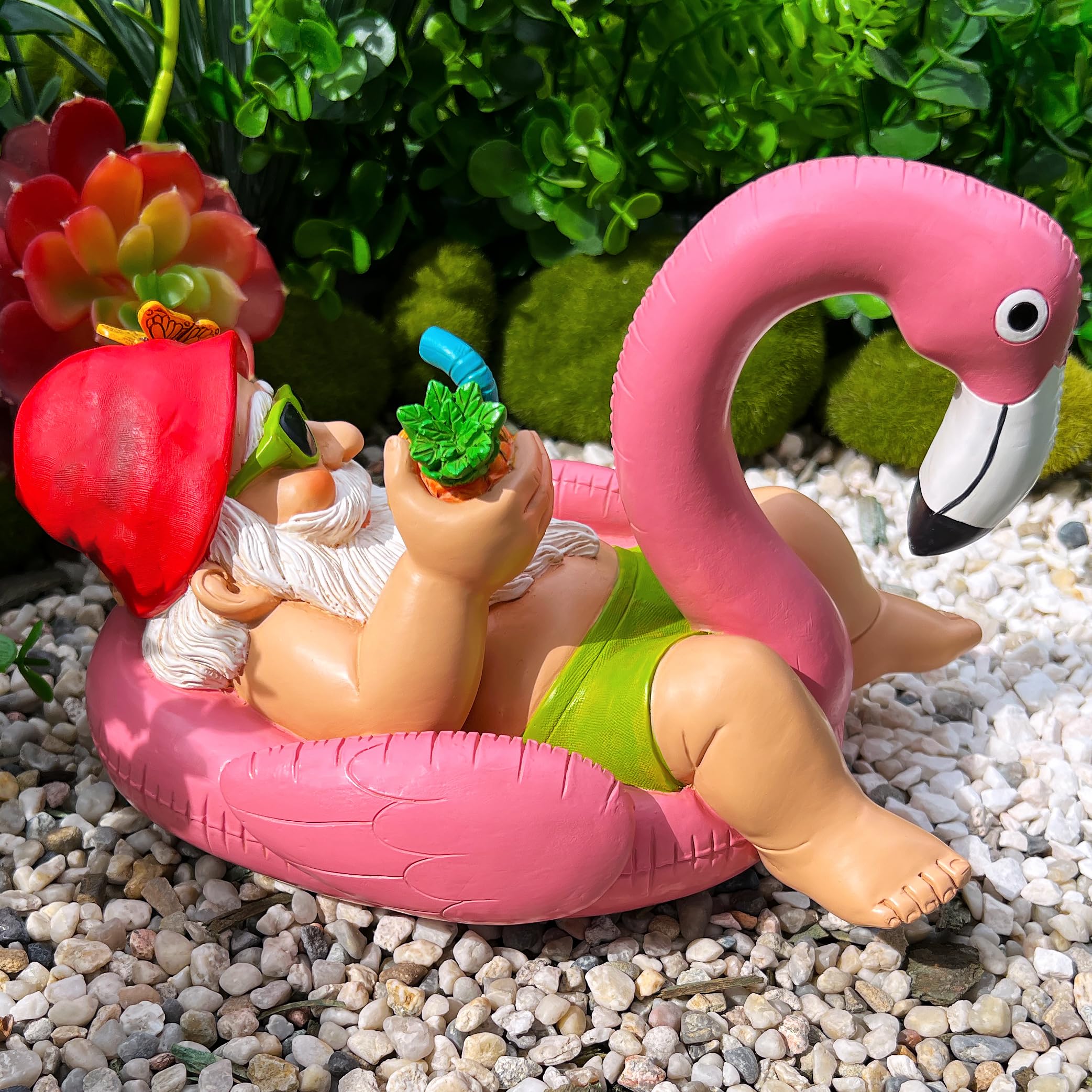 Mood Lab gnome flamingo securely boxed in styrofoam proving safe shipping