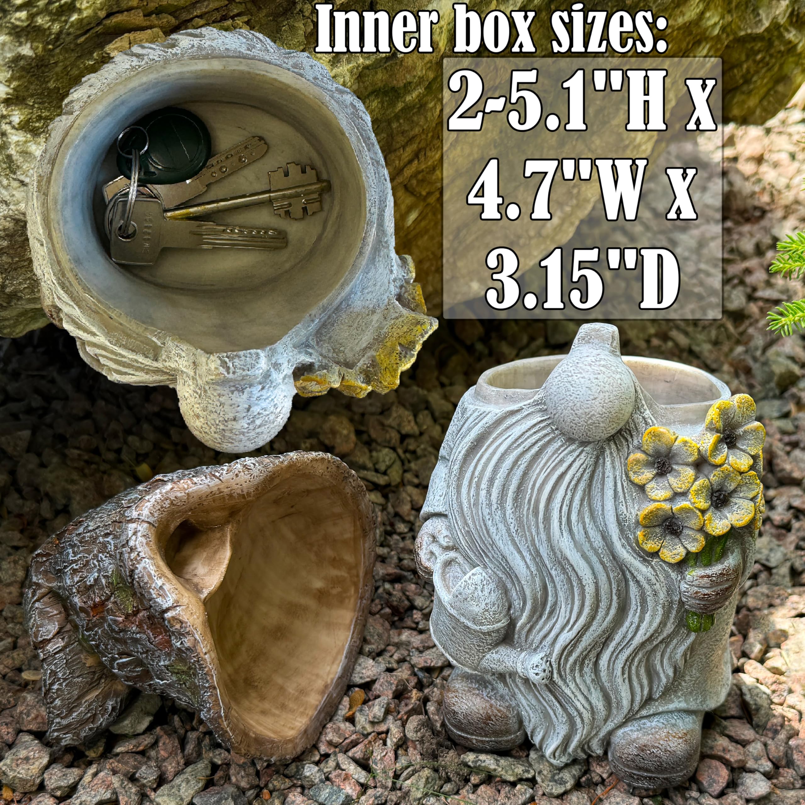 Mood Lab gnome hollow hat detail revealing concealed key compartment