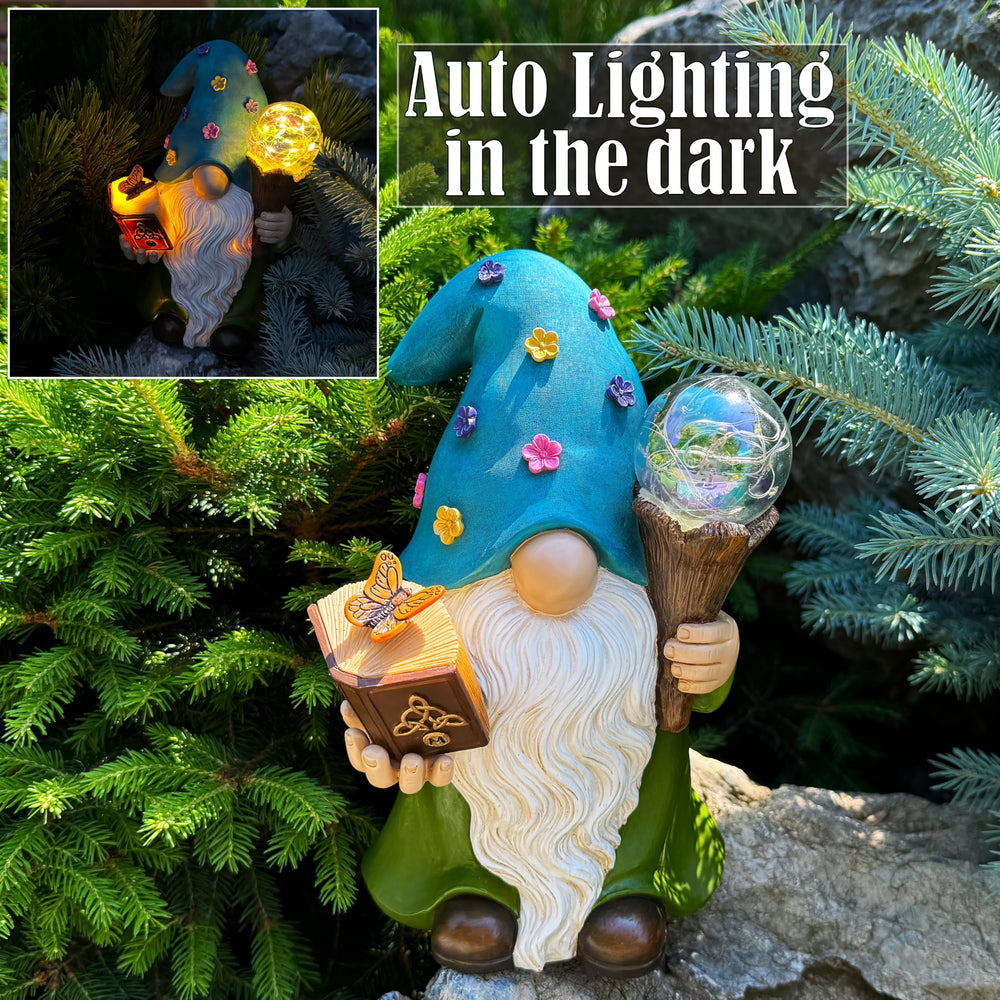 Mood Lab gnome solar panel top view showing charging area for reliable nightly light
