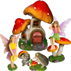 Mood Lab front group view showing whimsical mushroom houses and charm